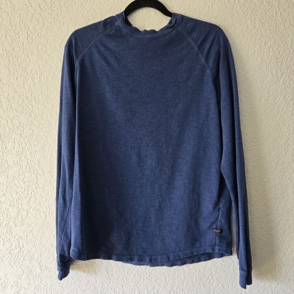 Good Man Brand Mens M Blue Long Sleeve Crew Neck Cotton‎ Shirt